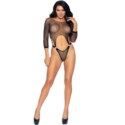 LEG AVENUE - BODY TOP CON PERIZOMA SUL RETRO TAGLIA UNICA - NERO - immagine 3