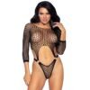 LEG AVENUE - BODY TOP CON PERIZOMA SUL RETRO TAGLIA UNICA - NERO