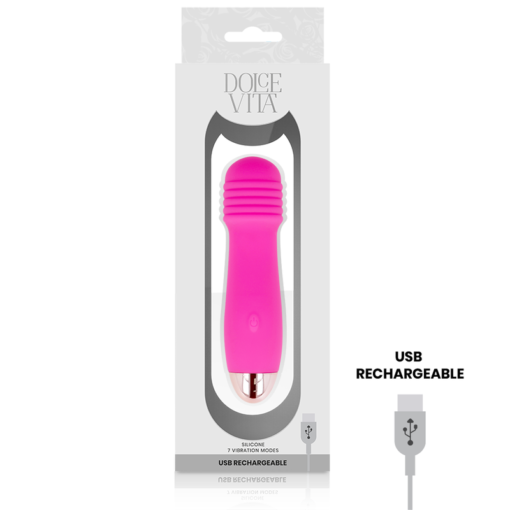 DOLCE VITA - VIBRATORE RICARICABILE TRE ROSA 7 VELOCITÀ - immagine 3