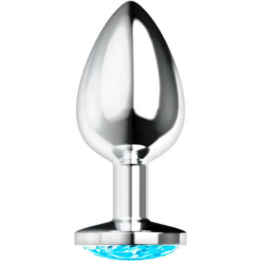 OHMAMA - PLUG ANALE CON CRISTALLO BLU L - immagine 2