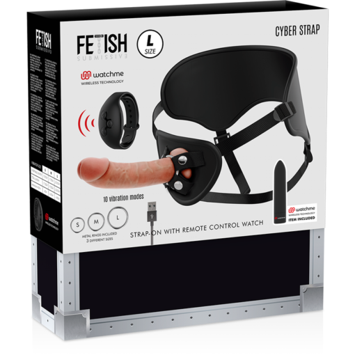 FETISH SUBMISSIVE CYBER STRAP - IMBRAGATURA CON DILDO E TELECOMANDO BULLET TECNOLOGIA WATCHME L - immagine 14