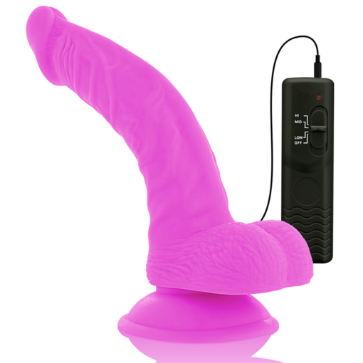 DIVERSIA - DILDO VIBRANTE FLESSIBILE VIOLA 21.5 CM -O- 4.5 CM - immagine 7