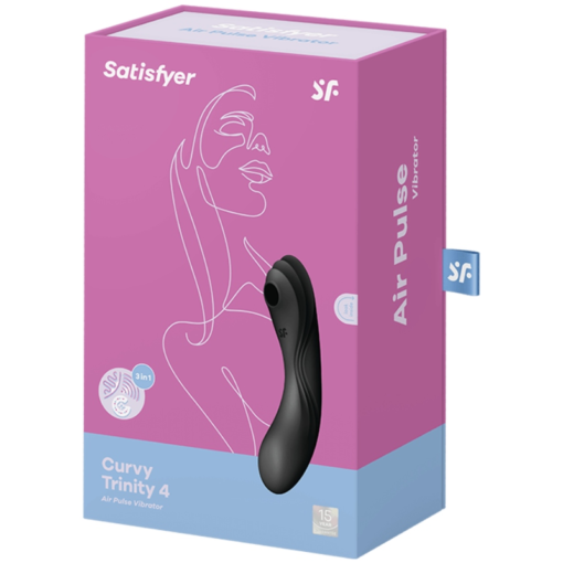 SATISFYER - VIBRATORE CURVY TRINITY 4 AIR PULSE NERO - immagine 3