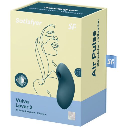 SATISFYER - STIMOLATORE E VIBRATORE A IMPULSI D'ARIA VULVA LOVER 2  BLU - immagine 4