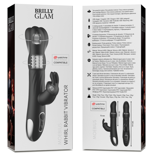 BRILLY GLAM- VIBRATORE E ROTATORE CONIGLIO  MOEBIUS COMPATIBILE CON LA TECNOLOGIA WIRELESS WATCHME - immagine 7