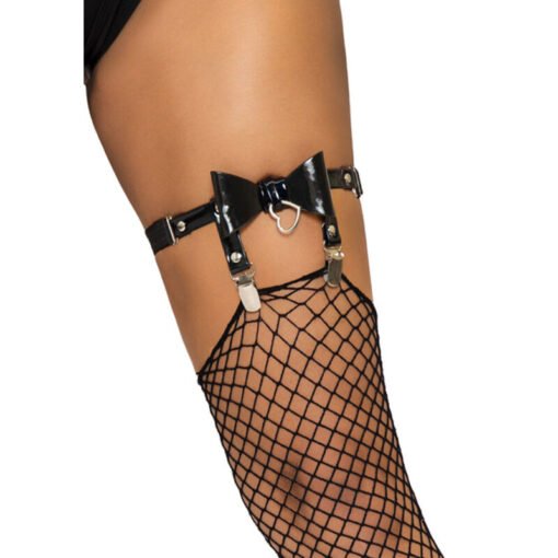LEG AVENUE - LIGUERO ALTO DE CUERO VEGANO TALLA ÚNICA - NEGRO - immagine 3