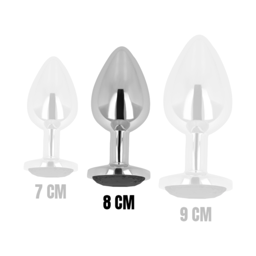 OHMAMA - PLUG ANALE CON CRISTALLO NERO 8 CM - immagine 4