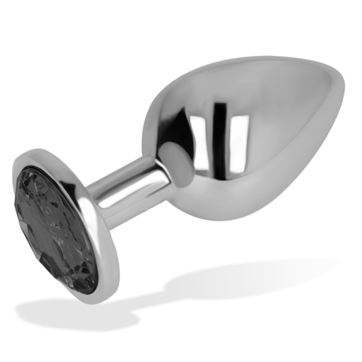 OHMAMA - PLUG ANALE CON CRISTALLO NERO 8 CM - immagine 3