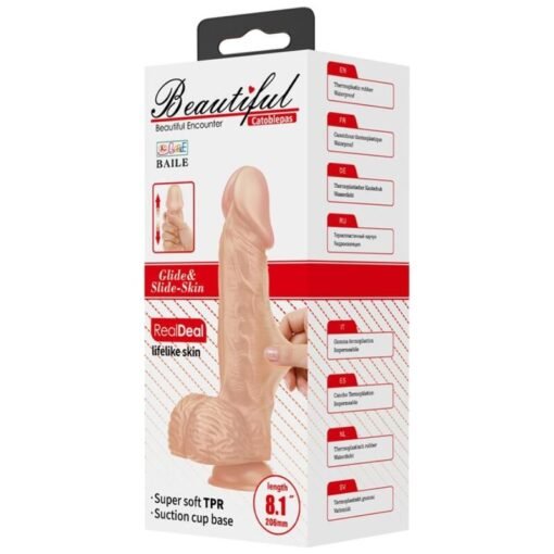 BAILE - BELLISSIMO INCONTRO CATOBLEPAS DILDO REALISTICO FLESSIBILE 20.6 CM NATURALE - immagine 7