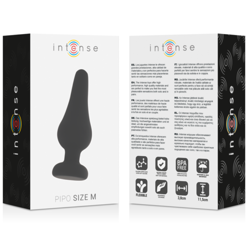 INTENSE - PLUG ANALE PIPO M SILICONE NERO 11 CM - immagine 4