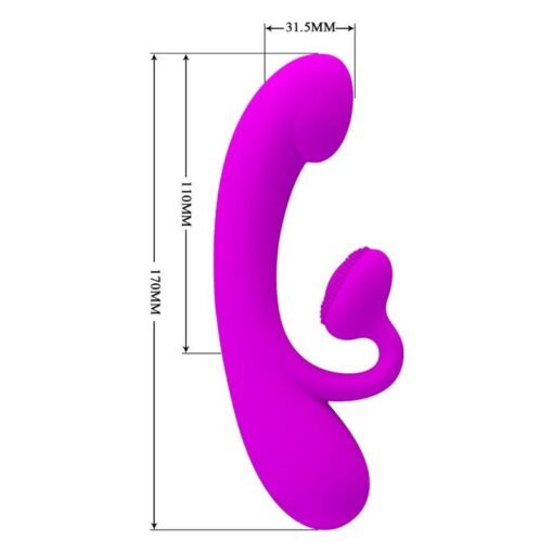 PRETTY LOVE - VIBRATORE SINCERO E ONDE STIMOLANTI PER IL CLITORIDE SILICONE VIOLA - immagine 5