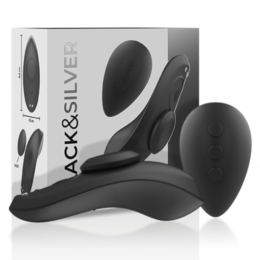 BLACK&SILVER - PANTALONE VIBRATORE IN SILICONE RICARICABILE PRESTON NERO