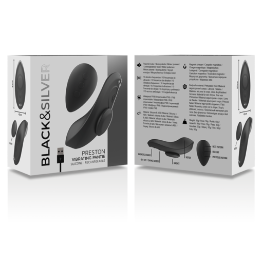BLACK&SILVER - PANTALONE VIBRATORE IN SILICONE RICARICABILE PRESTON NERO - immagine 7