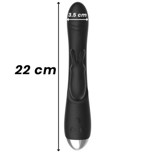 BLACK&SILVER - DJ. STIMOLATORE CONIGLIO IN SILICONE RICARICABILE ADAM NERO - immagine 8