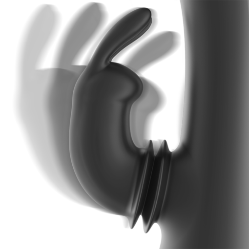BLACK&SILVER - DJ. STIMOLATORE CONIGLIO IN SILICONE RICARICABILE ADAM NERO - immagine 6