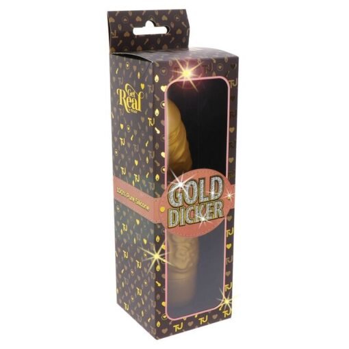GET REAL - VIBRATORE ORIGINALE GOLD DICKER ORO - immagine 8