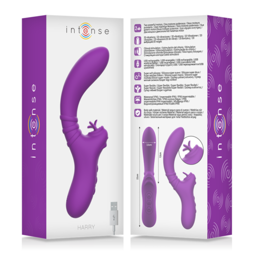 INTENSE - VIBRATORE FLESSIBILE HARRY CON LINGUA VIOLA - immagine 7