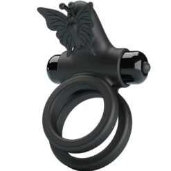 Alternative view of PRETTY LOVE - DOPPIO ANELLO VIBRANTE CON STIMOLATORE NERO