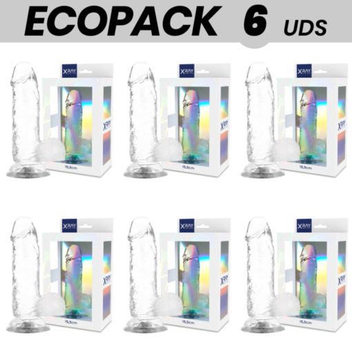 ECOPACK 6 UNIT - X-RAY DILDO REALISTICO TRASPARENTE TRASPARENTE 15.5 CM -O- 3.5 CM