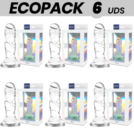 ECOPACK 6 UNIT - X-RAY DILDO TRASPARENTE TRASPARENTE 12 CM -O- 2.6 CM