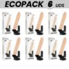 ECOPACK 6 UNIT - BASECOCK VIBRATORE TELECOMANDO NATURALE REALISTICO 20 CM -O- 4 CM