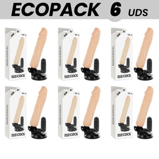 ECOPACK 6 UNIT - BASECOCK VIBRATORE TELECOMANDO NATURALE REALISTICO 20 CM -O- 4 CM