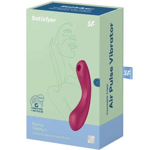 SATISFYER - CURVE TRINITY 1 AIR PULSE VIBRAZIONE ROSSO - immagine 10