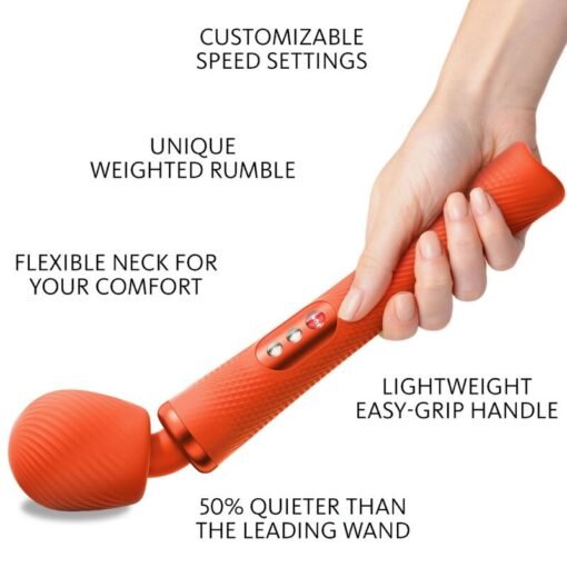 FUN FACTORY - BACCHETTA RUMBLE PESATA VIBRANTE RICARICABILE VIM IN SILICONE ARANCIO SUNRISE - immagine 2