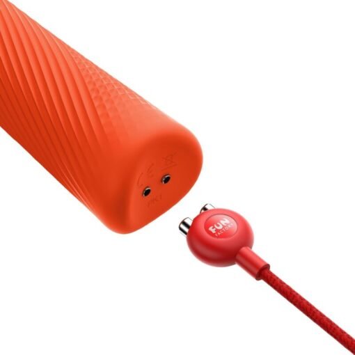 FUN FACTORY - BACCHETTA RUMBLE PESATA VIBRANTE RICARICABILE VIM IN SILICONE ARANCIO SUNRISE - immagine 4