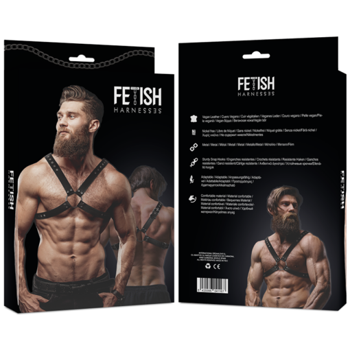 FETISH SUBMISSIVE ATTITUDE - IMBRACATURA IN ECOPELLE CON PETTO INCROCIATO DA UOMO - immagine 2