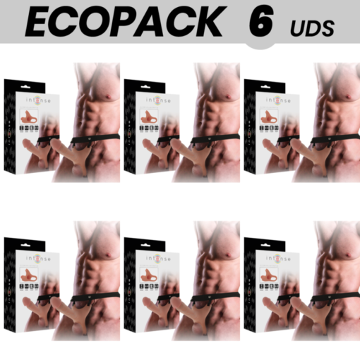 ECOPACK 6 UNIT - INTENSE IMBRACATURA CAVA CON DILDO 16 X 3,5 CM