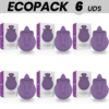 ECOPACK 6 UNIT - INTENSE STIMOLATORE CLITORIDE VIOLA 10 VIBRAZIONI LILLA