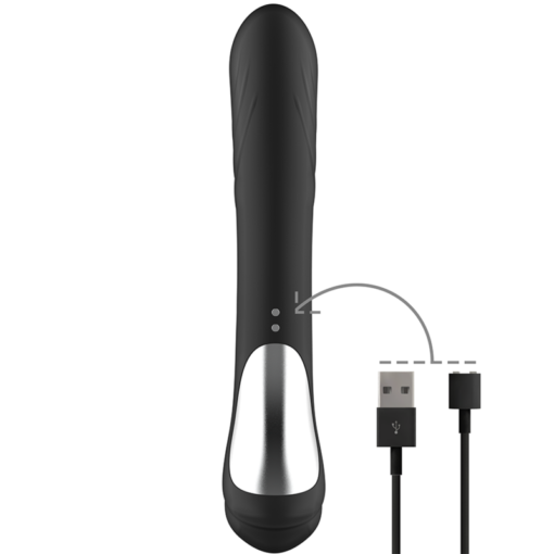 BLACK&SILVER - STIMOLATORE CONIGLIO IN SILICONE RICARICABILE JAMIE NERO - immagine 4