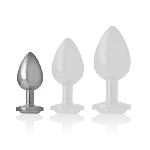 INTENSE - PLUG ANALE IN METALLO ALLUMINIO CON CUORE BIANCO TAGLIA S - immagine 5