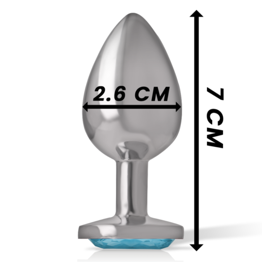 INTENSE - PLUG ANALE IN METALLO ALLUMINIO CUORE BLU TAGLIA S - immagine 4