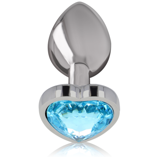 INTENSE - PLUG ANALE IN METALLO ALLUMINIO CUORE BLU TAGLIA S - immagine 2