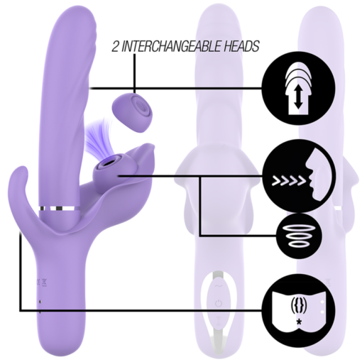 INTENSE - BILLIE VIBRATORE MULTIFUNZIONE RICARICABILE ONDE STIMOLANTI CON PULSANTE VIOLA - immagine 2