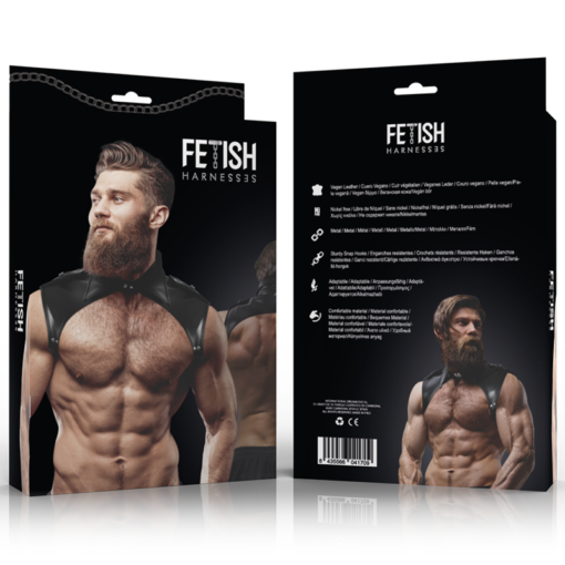 FETISH SUBMISSIVE ATTITUDE - IMBRACATURA PER IL COLLO IN ECOPELLE REGOLABILE DA UOMO BRIGADE - immagine 2