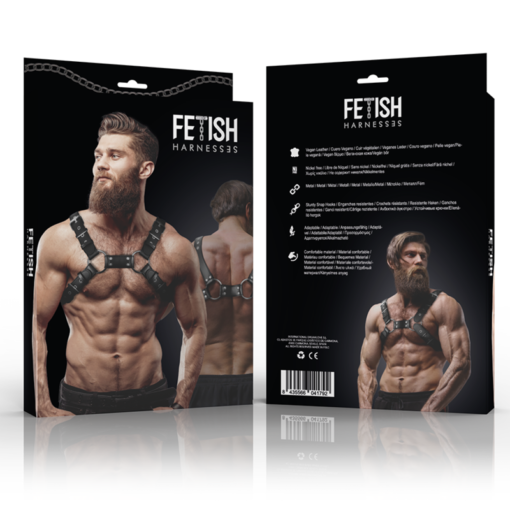 FETISH SUBMISSIVE ATTITUDINE - IMBRACATURA PER BULLDOG IN ECOPELLE REGOLABILE DA UOMO - immagine 2