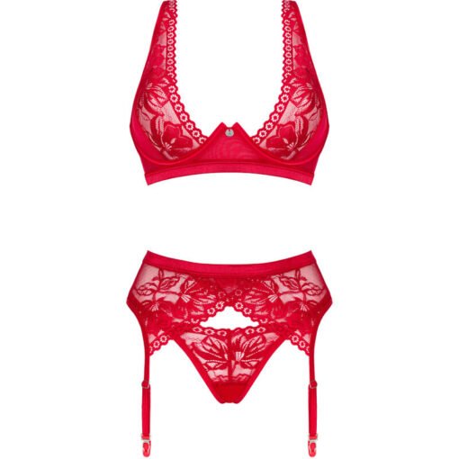 OBSESSIVE - SET LACELOVE TRE PEZZI ROSSO M/L - immagine 5