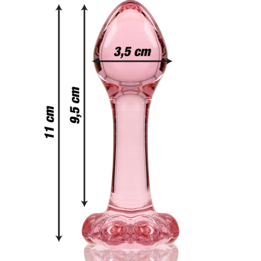 NEBULA SERIES BY IBIZA - MODELLO 2 PLUG ANALE VETRO BOROSILICATO ROSA 11 CM -O- 3.5 CM - immagine 3