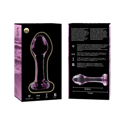 NEBULA SERIES BY IBIZA - MODELLO 2 PLUG ANALE VETRO BOROSILICATO ROSA 11 CM -O- 3.5 CM - immagine 6
