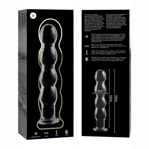 NEBULA SERIES BY IBIZA - MODELLO 10 DILDO IN VETRO BOROSILICATO TRASPARENTE 16.5 CM -O- 3.5 CM - immagine 6