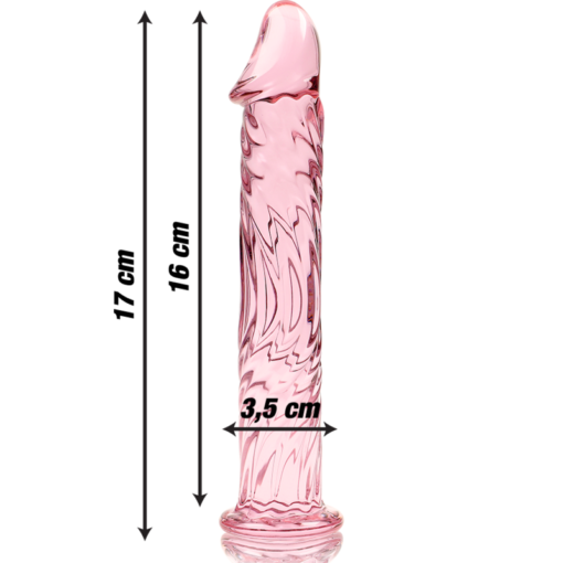 NEBULA SERIES BY IBIZA - MODELLO 12 DILDO IN VETRO BOROSILICATO ROSA 17 CM -O- 3.5 CM - immagine 3