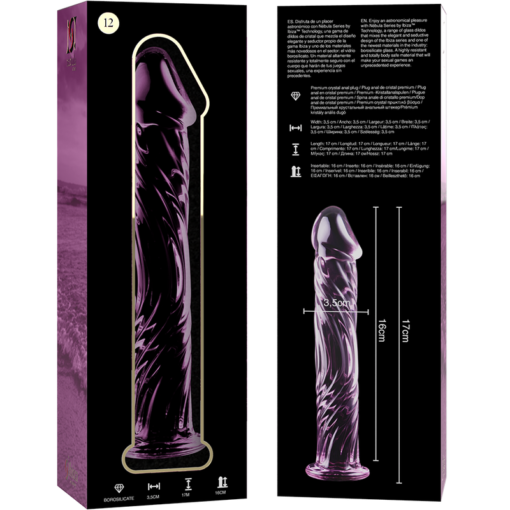NEBULA SERIES BY IBIZA - MODELLO 12 DILDO IN VETRO BOROSILICATO ROSA 17 CM -O- 3.5 CM - immagine 6