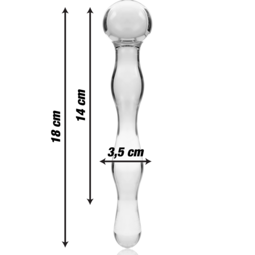 NEBULA SERIES BY IBIZA - MODELLO 13 DILDO IN VETRO BOROSILICATO TRASPARENTE 18 CM -O- 3.5 CM - immagine 3