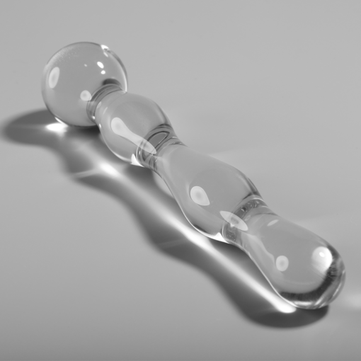 NEBULA SERIES BY IBIZA - MODELLO 13 DILDO IN VETRO BOROSILICATO TRASPARENTE 18 CM -O- 3.5 CM - immagine 2