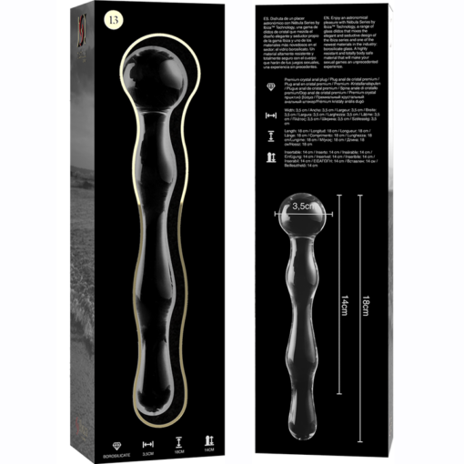 NEBULA SERIES BY IBIZA - MODELLO 13 DILDO IN VETRO BOROSILICATO TRASPARENTE 18 CM -O- 3.5 CM - immagine 6