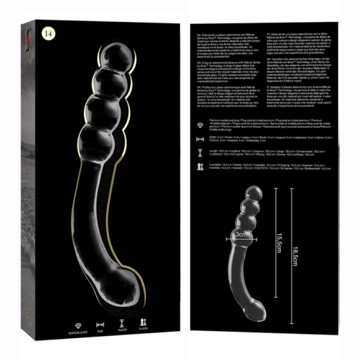 NEBULA SERIES BY IBIZA - MODELLO 14 DILDO IN VETRO BOROSILICATO TRASPARENTE 18.5 CM -O- 3 CM - immagine 6