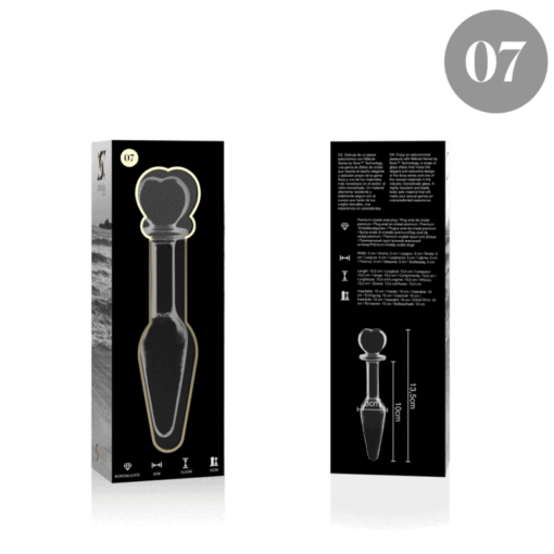 NEBULA SERIES BY IBIZA - MODELLO 7 PLUG ANALE VETRO BOROSILICATO TRASPARENTE 13.5 CM -O- 3 CM - immagine 4